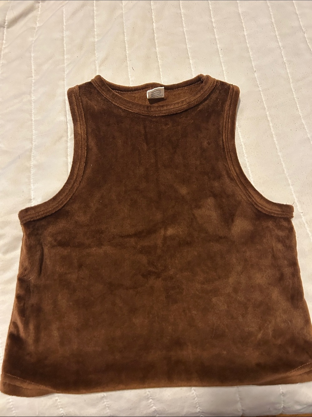 Cozy Brown Velvet Tank Top - Sleeveless Comfort
